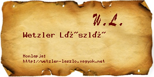 Wetzler László névjegykártya